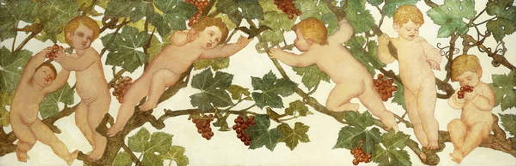 Detail of Putti Frolicking in a Vineyard, 1905 by Phoebe Anna Traquair