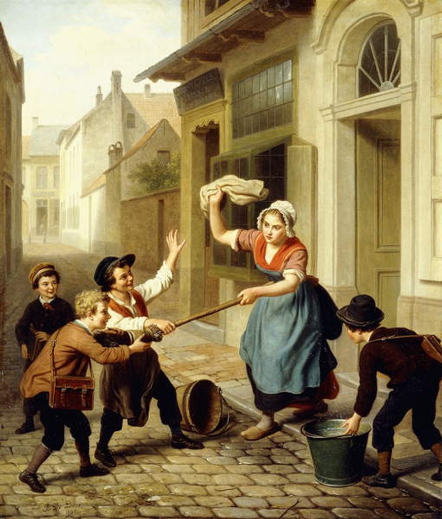 Detail of The Pranksters, 1866 by Basile de Loose