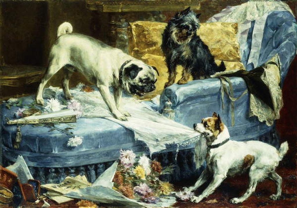 Detail of Playing Havoc, 1894 by Charles van den Eycken