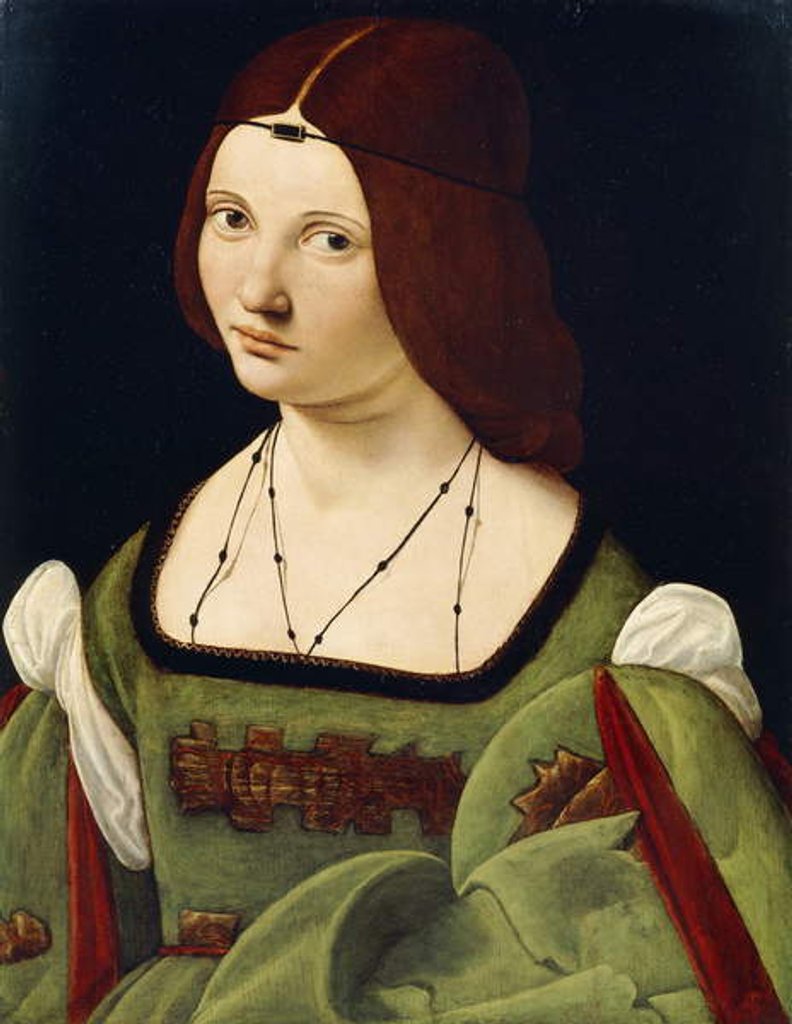Detail of Portrait of a Lady, said to be Clarice Pusterla, half-length, in a Green Dress by Giovanni Antonio Boltraffio