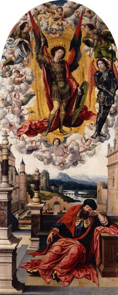 Detail of A Man about to be awakened from his Sleep by Saint Michael by Bernard van Orley