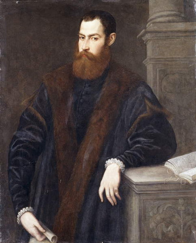 Detail of Portrait of a Gentleman by Jacopo Robusti Tintoretto