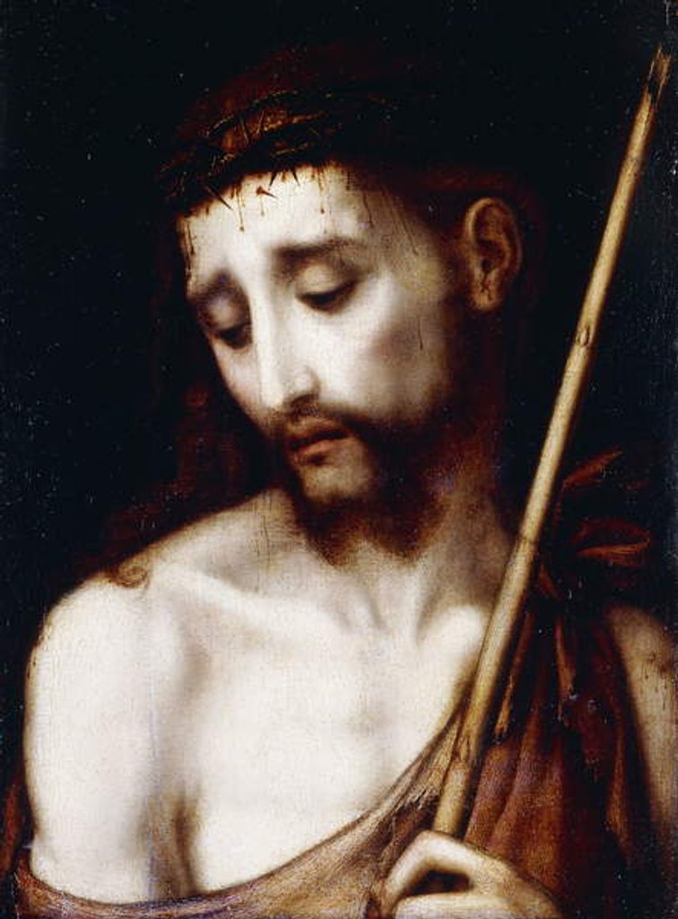 Detail of The Man of Sorrows by Luis de Morales