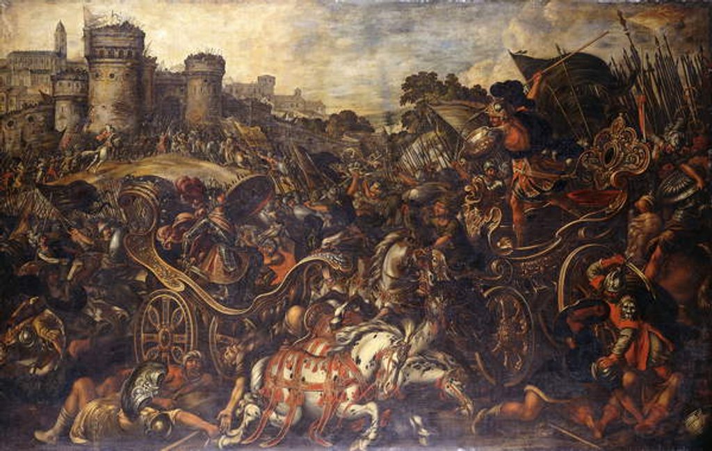 Detail of Achilles confronting Hector outside Troy by Juan de la Corte