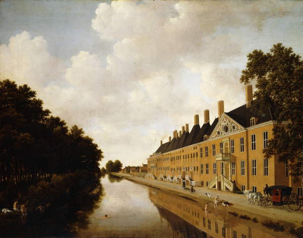 Detail of A View of the Princessgracht, The Hague, looking towards the Bezuidenhoutsebrug and the Oost Singlesgracht, c.1660 by Joris van der Hagen