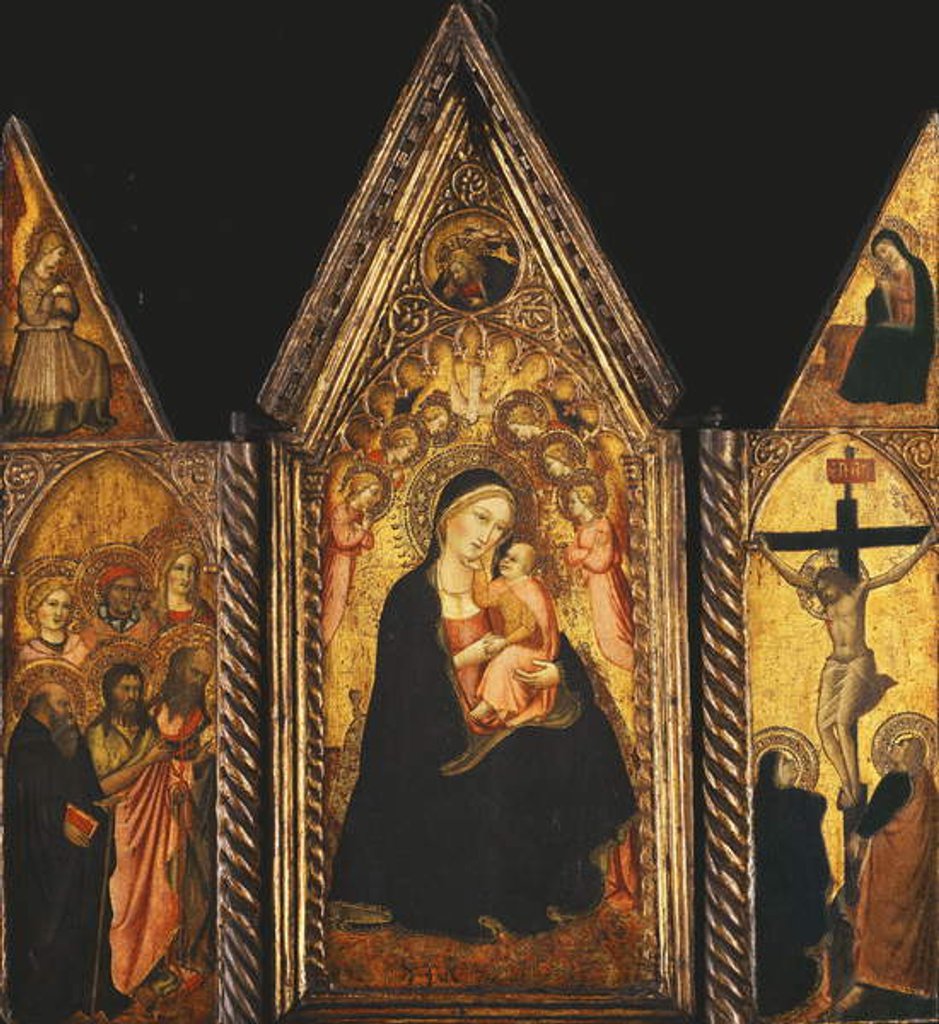 Detail of A Portable Triptych with the Madonna and Child Enthroned with Angels, by Agnolo Gaddi