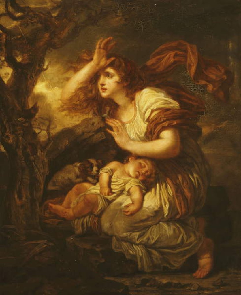 Detail of Fear of the Storm by Jean Baptiste Greuze