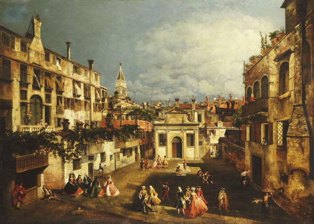 Detail of The Campo San Gallo, Venice, c.1740s by Michele Marieschi