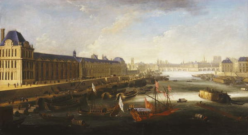 Detail of A View of Paris and the Seine looking East from the Pont Barbier, c.1668 by French School