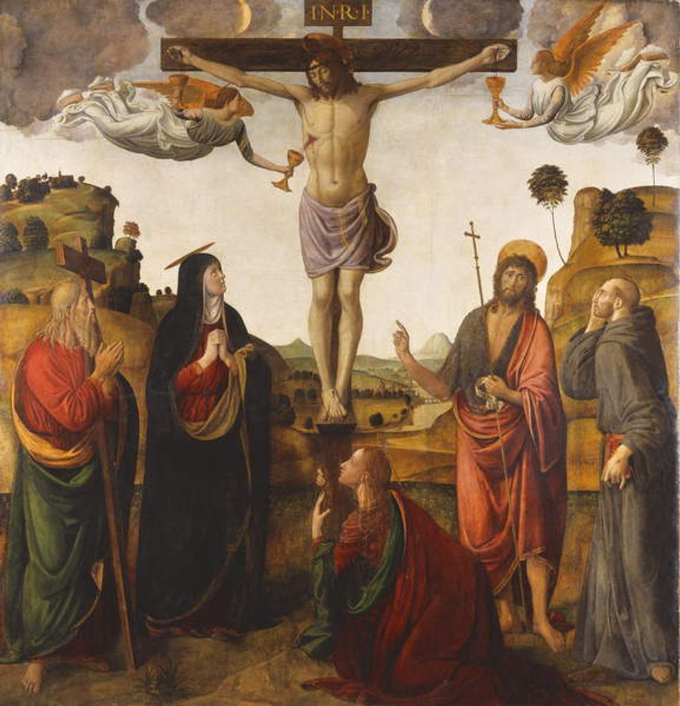 Detail of The Crucifixion with the Madonna, Saints John the Baptist, Mary Magdalen, Andrew and Francis, 1503 by Cosimo Rosselli
