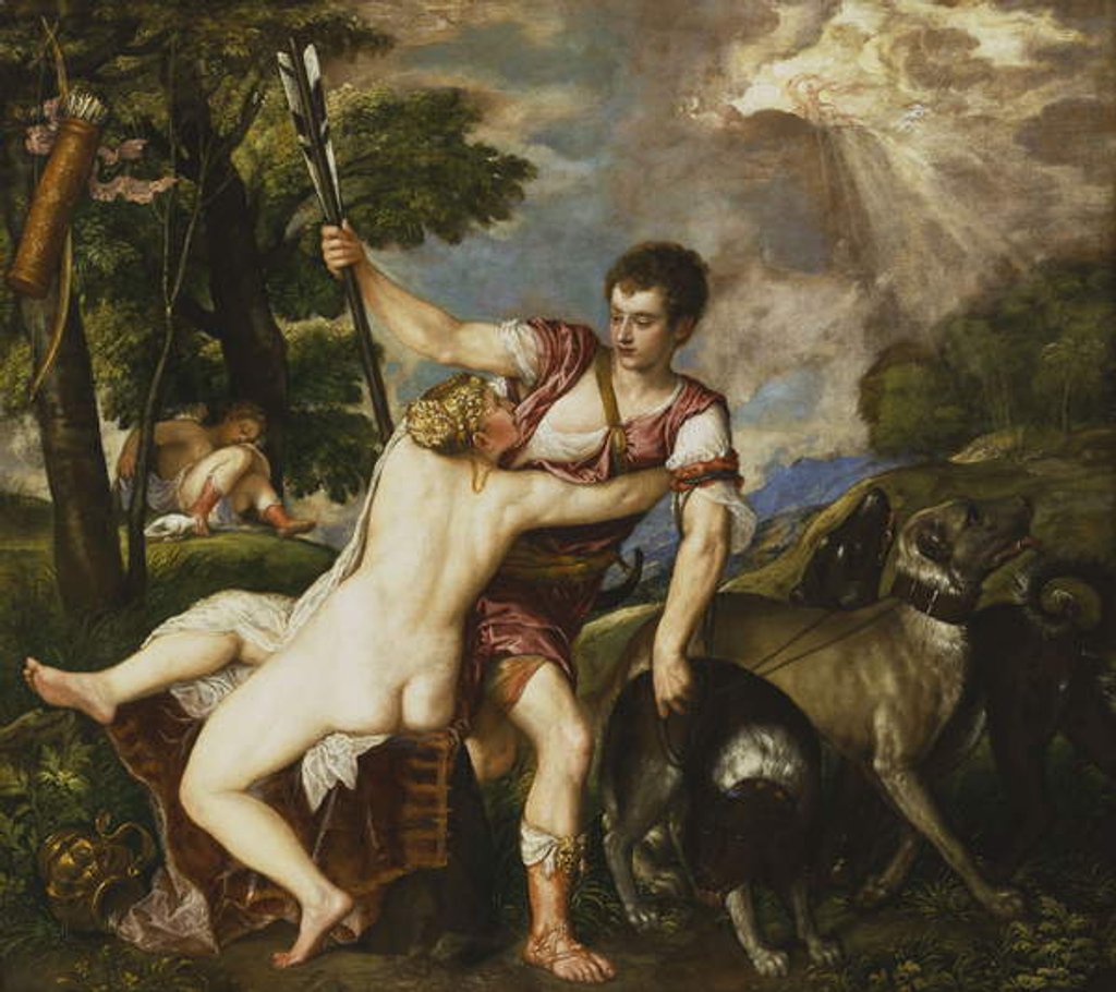 Detail of Venus and Adonis, 1554 by Titian (c.1488-1576)