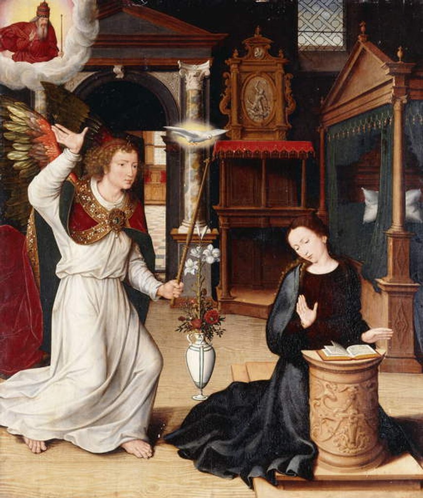 Detail of The Annunciation by Pieter Jansz. Pourbus