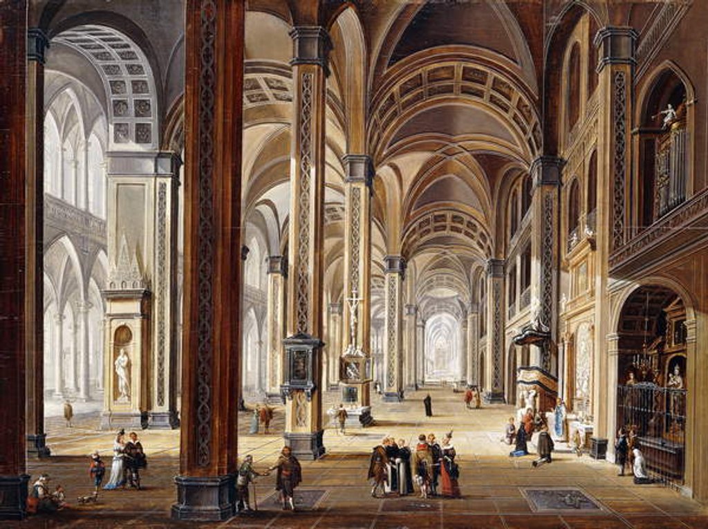 Detail of The Interior of a Renaissance Cathedral by Christian Stocklin