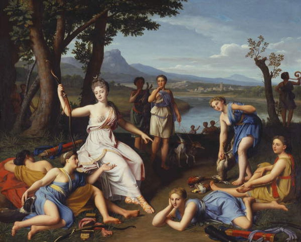 Detail of Portrait of a Lady as Diana returning from the Hunt, 1698 by Nicolas Colombel