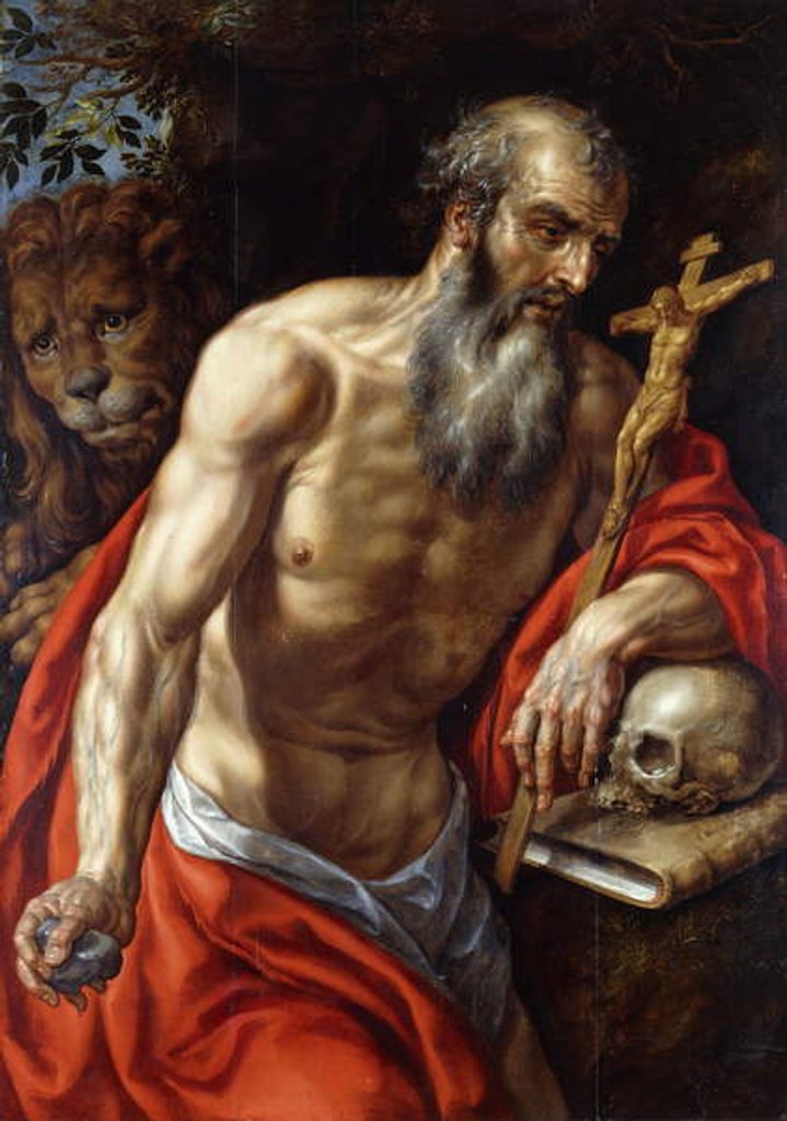 Detail of Saint Jerome by Hendrik de Clerck