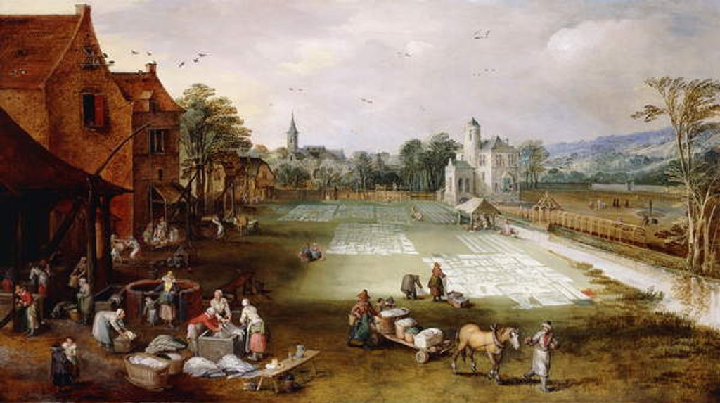 Detail of A Bleaching Ground by Jan & Momper Joos de Brueghel