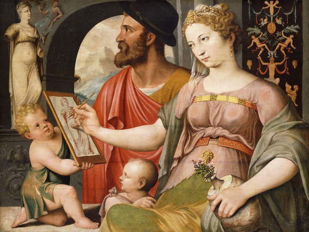 Detail of An Allegory of Painting: Pictura Making a Drawing After the Antique by Maarten de Vos