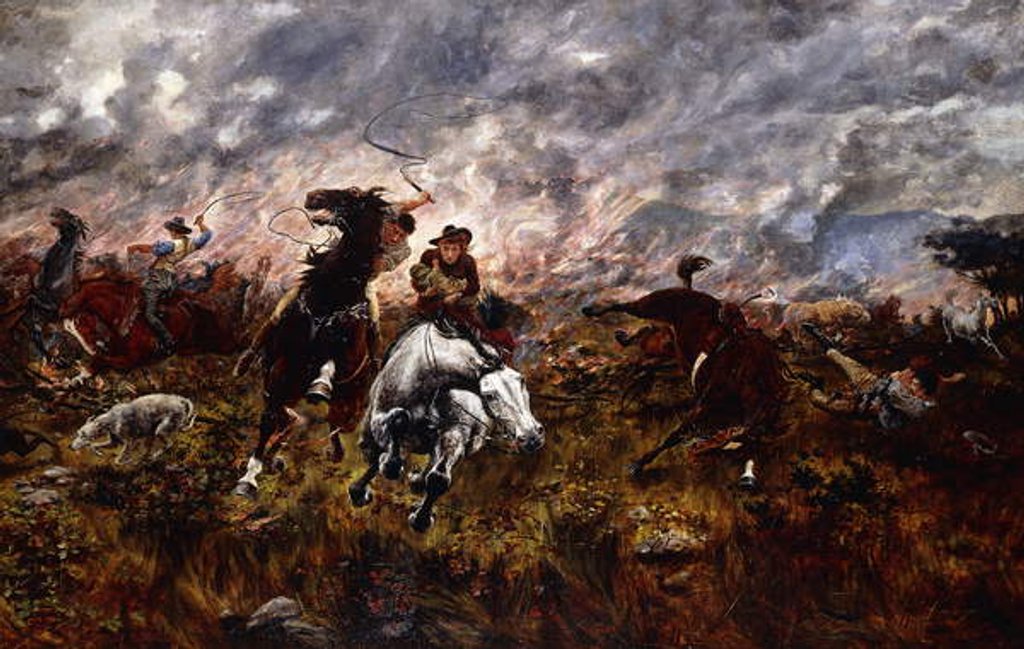 Detail of An Australian Bush Fire, by Stanley Berkeley