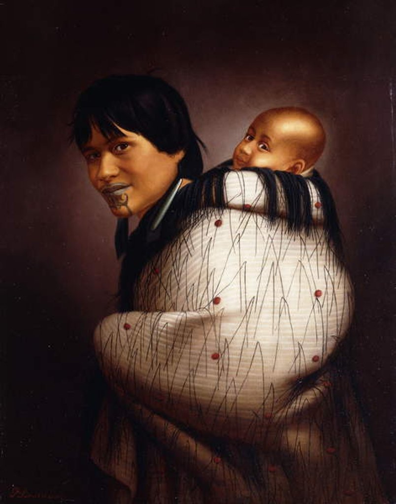 Detail of Ana Rupene and Child, by Gottfried Lindauer