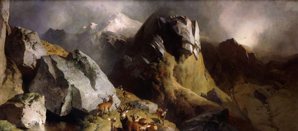 Detail of The Deer Pass, c.1852 by Edwin Landseer