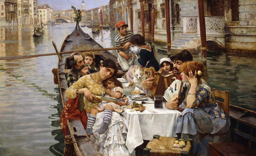 Detail of A Venetian al Fresco, 1885 by William Logsdail