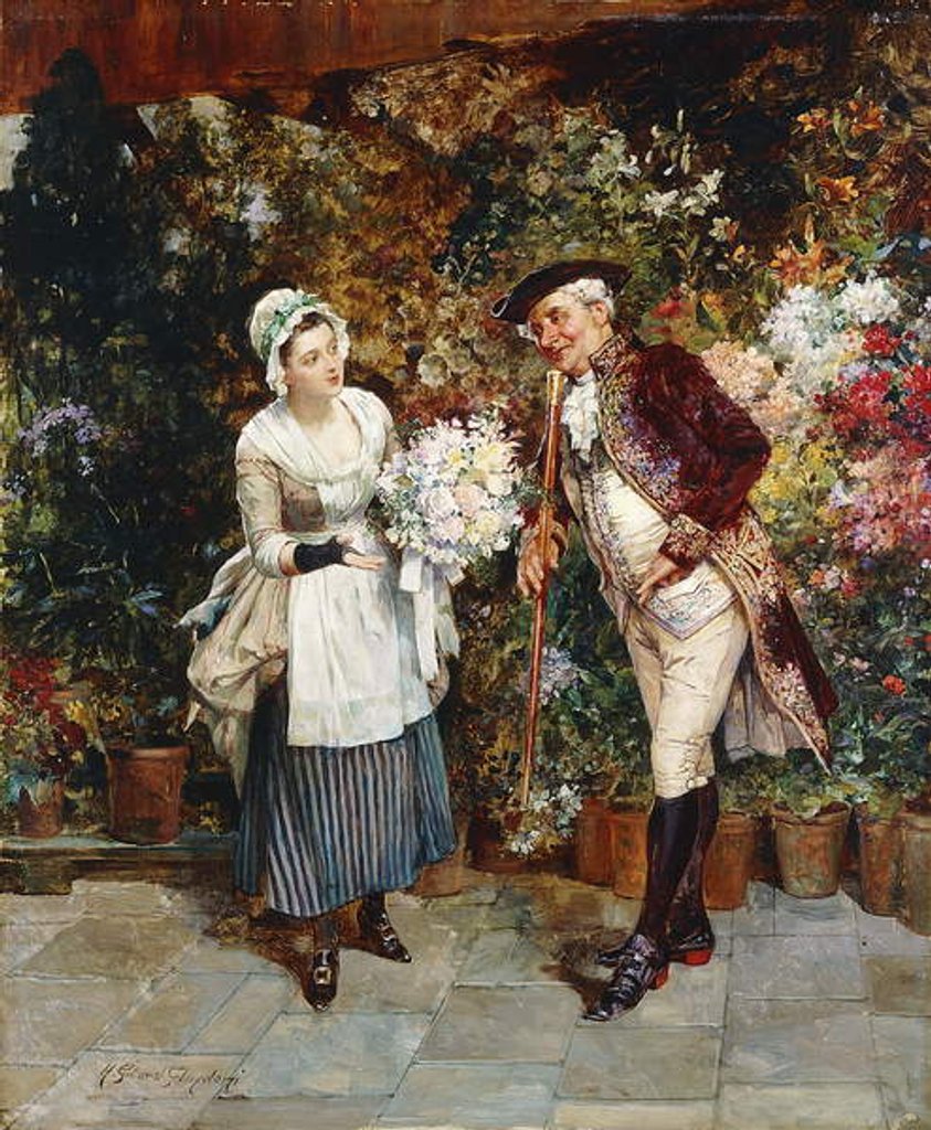 Detail of The Flower Girl by Henry Gillard Glindoni