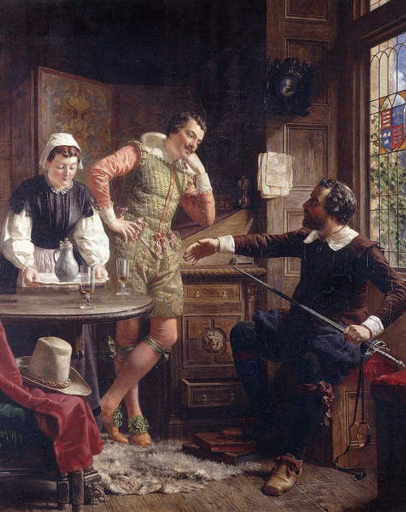 Detail of Ben Jonson describing his Duel to Drummond at Hawthornden by Ebenezer Crawford