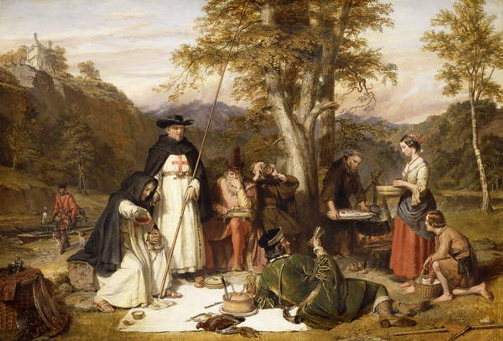 Detail of The Monks of Melrose made good kaill on Fridays when they fasted, They neither wanted beef nor ale, As long as their neighbours lasted by Charles Landseer