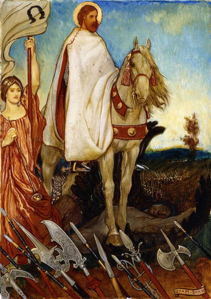 Detail of There is a great Field Marshall, my friend, who arrays our battalions; Let us to Provdence trust, and abide and work in our stations', by John Byam Liston Shaw