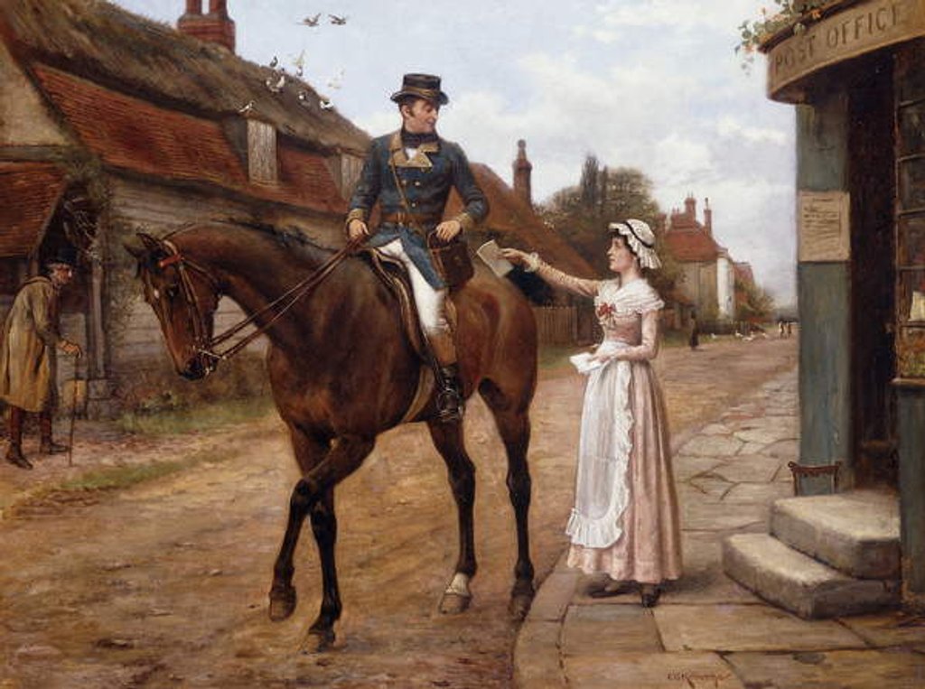 Detail of Collecting the Post by George Goodwin Kilburne