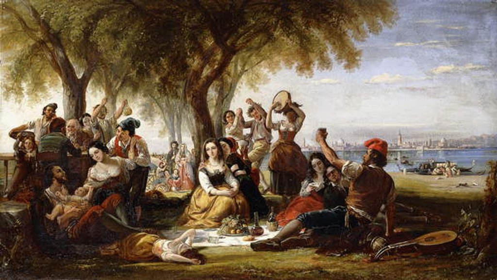Detail of A Fiesta Scene, on the Lido, near Venice, 1848 by Robert McInnes