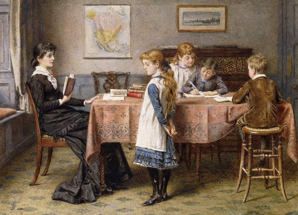Detail of The Lesson, 1892 by George Goodwin Kilburne
