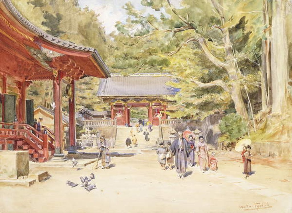 Detail of A Street Scene, Japan by Walter Frederick Roofe Tyndale
