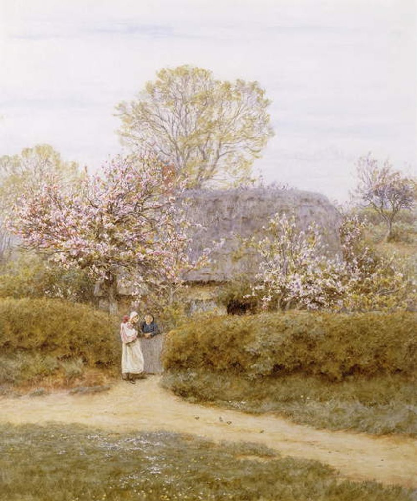 Detail of At School Green, Isle of Wight, by Helen Allingham