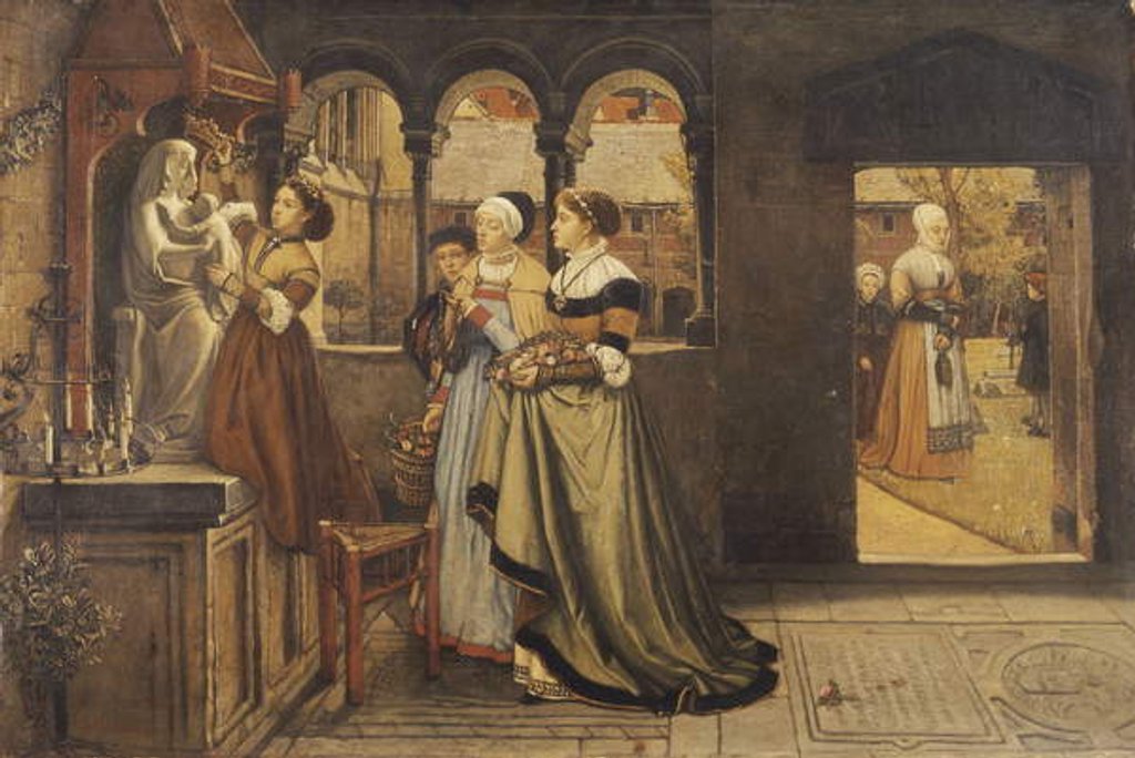 Detail of Pour la Fete de Notre Dame, 1868 by Charles Napier Hemy