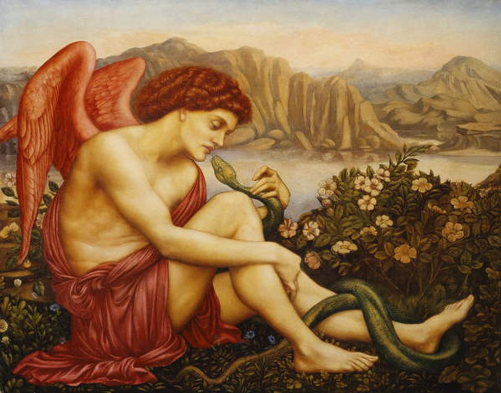 Detail of Angel with Serpent, 1870s by Evelyn De Morgan