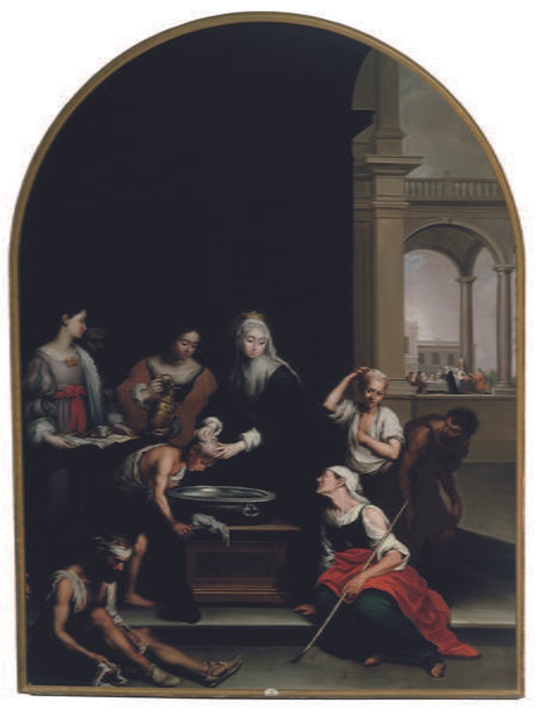 Detail of The Charity of Saint Isabel of Hungary, after Murillo by Francisco Augustin y Grande
