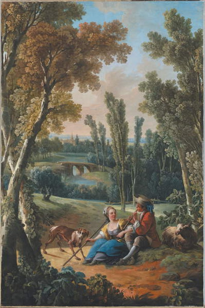 Detail of The Flute Lesson by Jean-Baptiste Huet