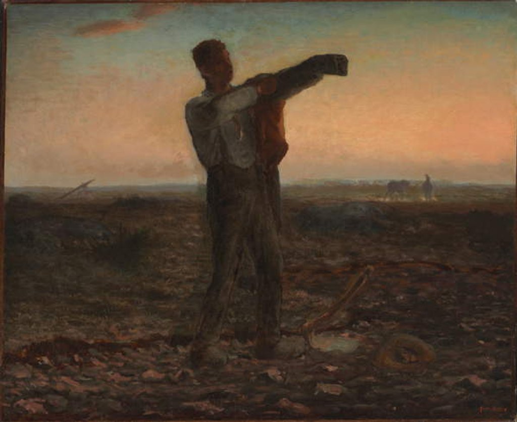 Detail of The End of the Day, Effect of Evening by Jean-Francois Millet