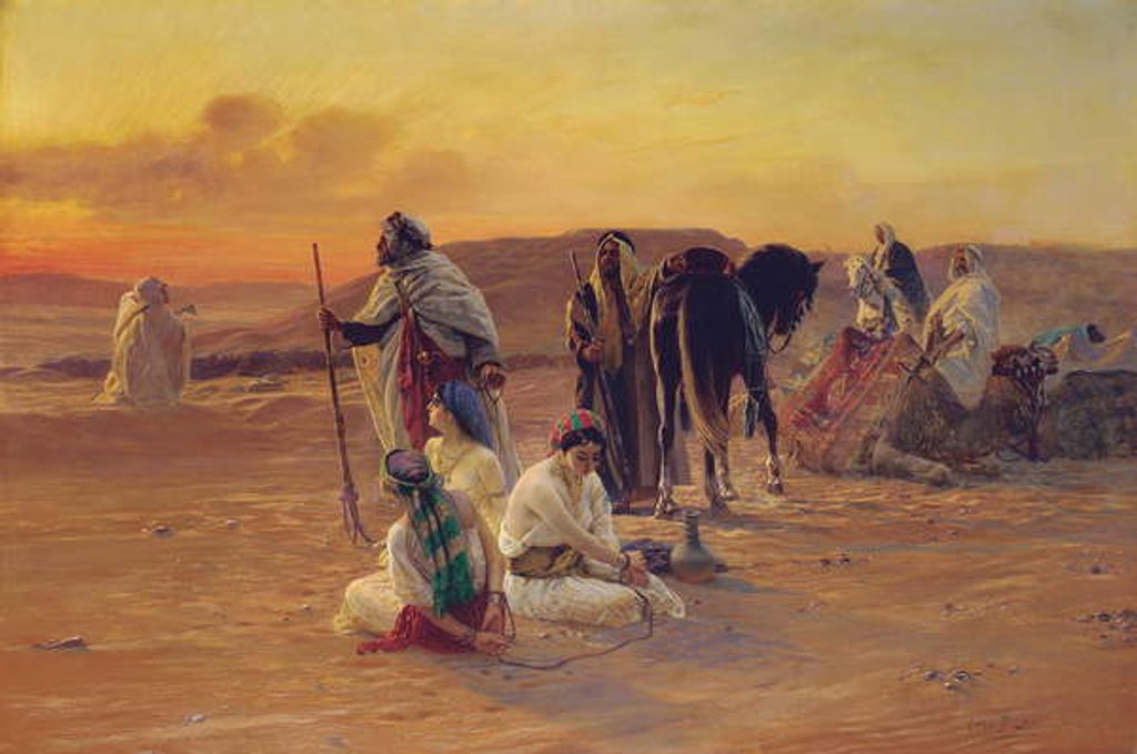 Detail of A Rest in the Desert, 1911 by Otto Pilny