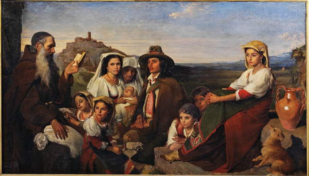 Detail of A Sermon, a monk preaching in the Roman campagna by John Leslie