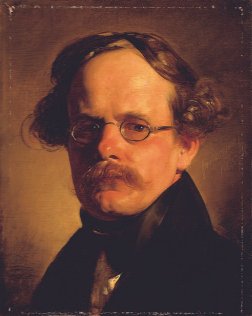 Detail of Portrait of the engraver Franz Xaver Stober, 1837 by Friedrich von Amerling