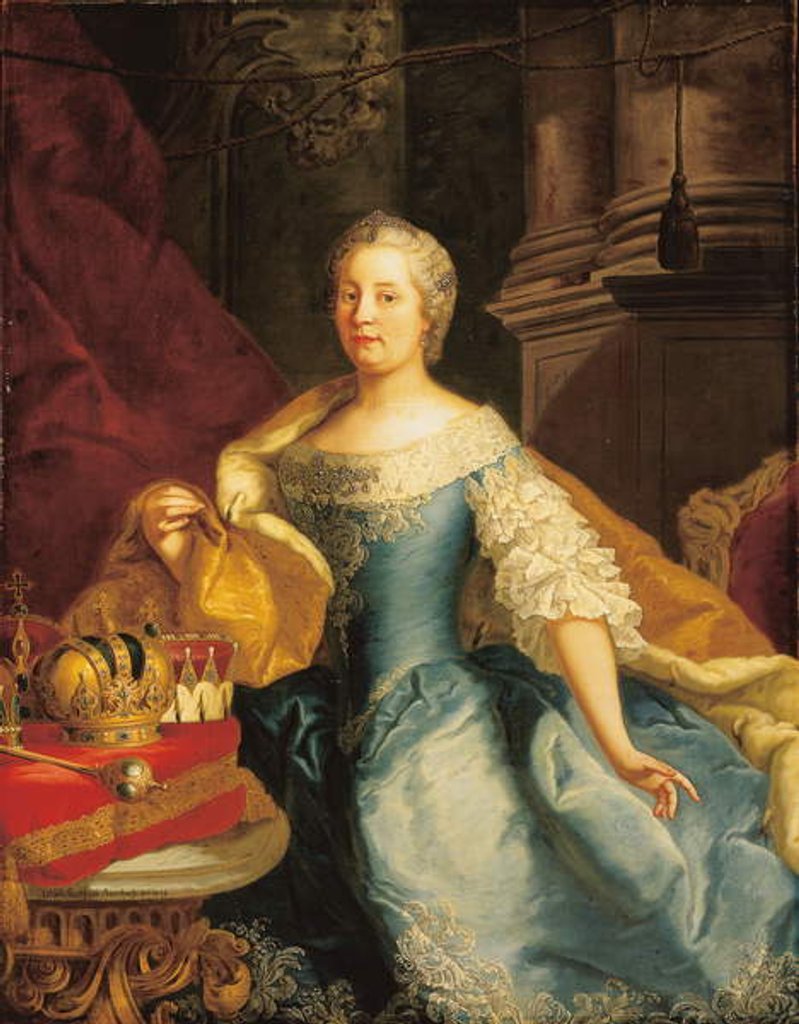 Detail of Portrait of Empress Maria Theresa, 1749 by Johann-Gottfried Auerbach
