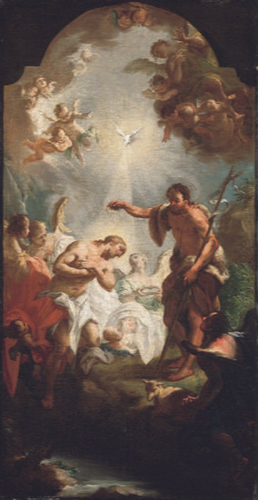 Detail of The Baptism of Christ by Michel Angelo Unterberger