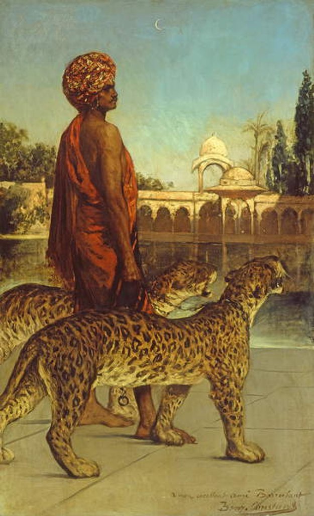 Detail of The Palace Guard with Two Leopards by Jean Joseph Benjamin Constant