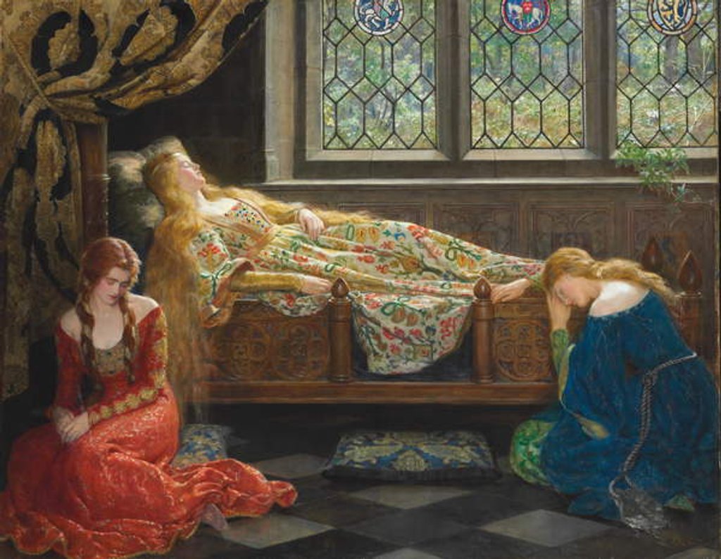 Detail of The Sleeping Beauty, 1921 by John Collier