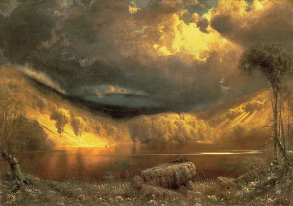 Detail of Stormy Skies above Echo Lake, White Mountains by James Fairman