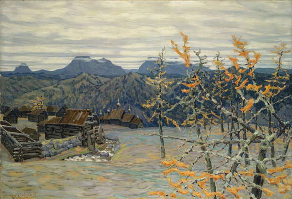 Detail of Village in the Ural Mountains, 1907 by Apollinari Mikhailovich Vasnetsov