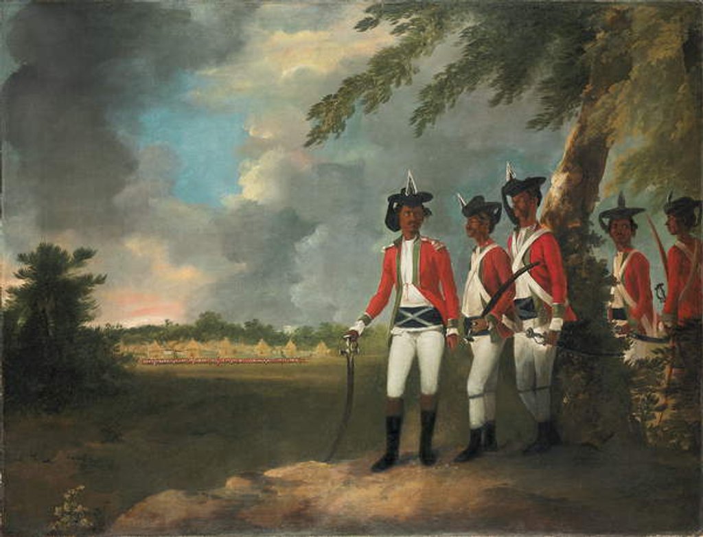 Detail of Camp of a thousand men formed by Augustus Cleveland three miles from Bhagalpur, with his mansion in the distance by William Hodges