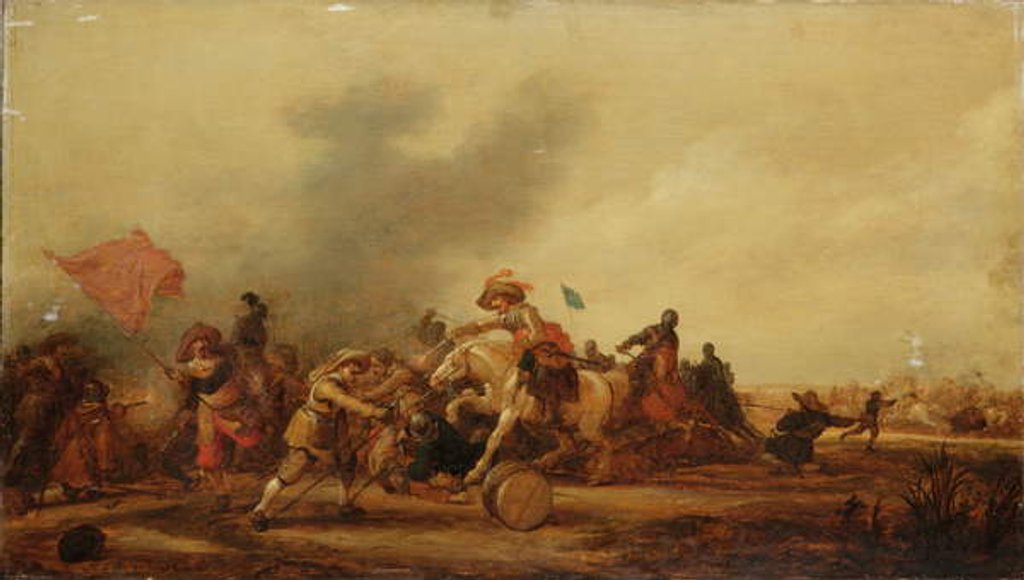 Detail of An engagement between cavalry and footsoldiers, 1634 by Jan Martszen de Jonge